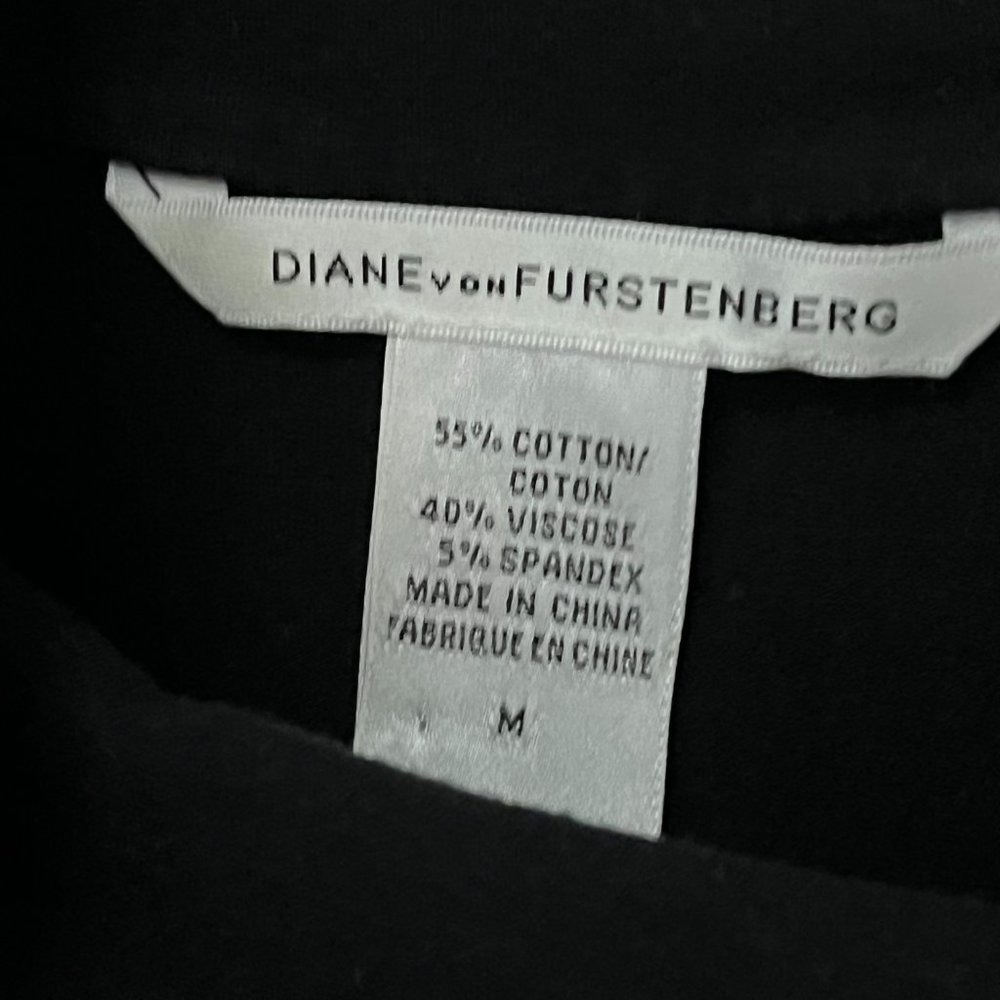 DVF Diane von Furstenberg Turtleneck Top Black Size Medium - Picture 4 of 10